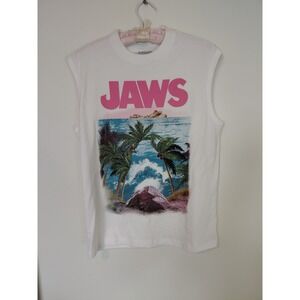 JAWS Movie Graphic Sleeveless Tank Top White Size S.
